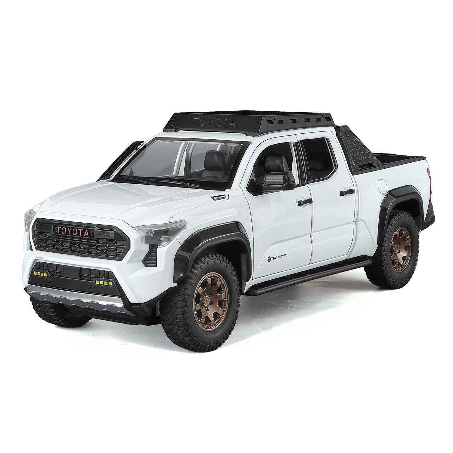 

1/24 TOYOTA Tacoma Pickup Alloy Car Model Diecast Metal Off-Road Vehicles Car Model Sound and Light Simulation Children Toy Gift белый