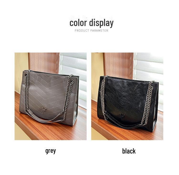 Women's 2024 Commuter Tote: Large Capacity Shoulder Crossbody Handbag with Chain Design