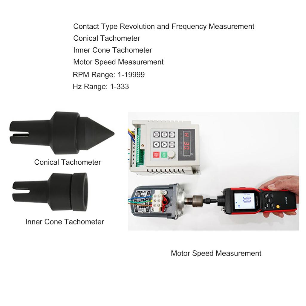 Revolution Frequency Meter Digital Tachometer Non Contact and Contact Revolution Frequency Meter Handheld RPM Gauge UT372D