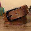 Men's Leather Belt First Layer Pure Cattlehide Leather Pin Buckle Retro Simple Versatile Korean Style Youth Pants Belt