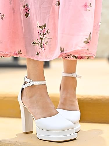 Shoetopia Girls Gift White Heeled Sandal - 3 Uk (Girls-Gift-White)-Eu36 3 UK