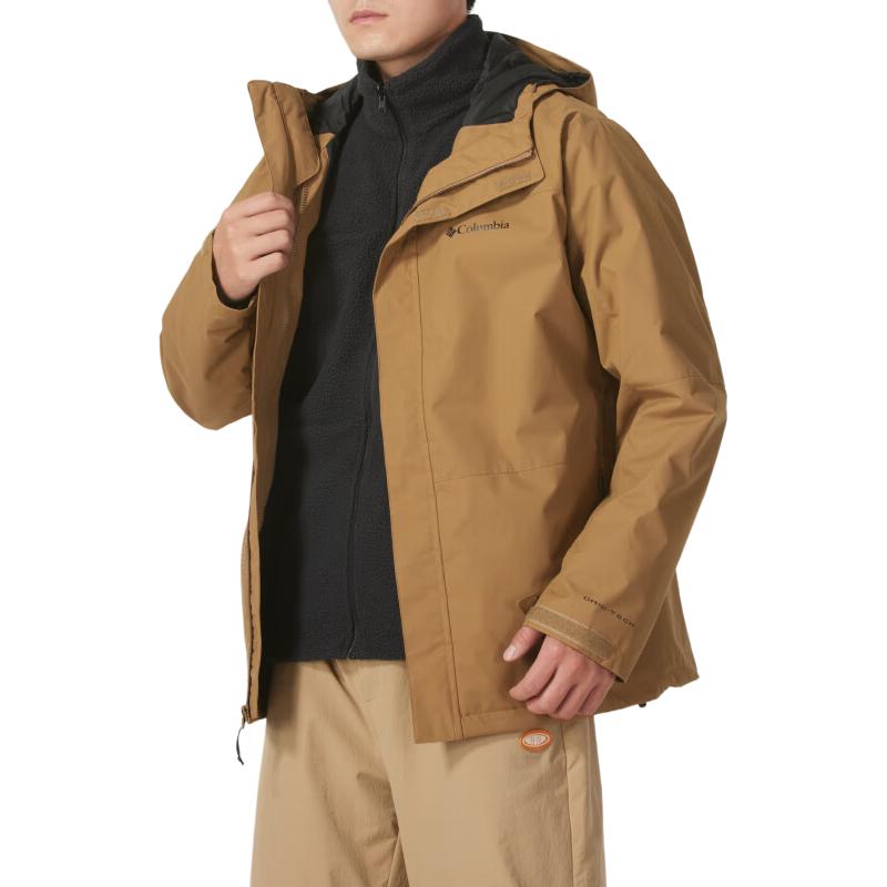 Columbia Brazen Interchange Comfortable Three-In-One Detachable Liner Outdoor Jacket Men jackets Brown WE4714-257