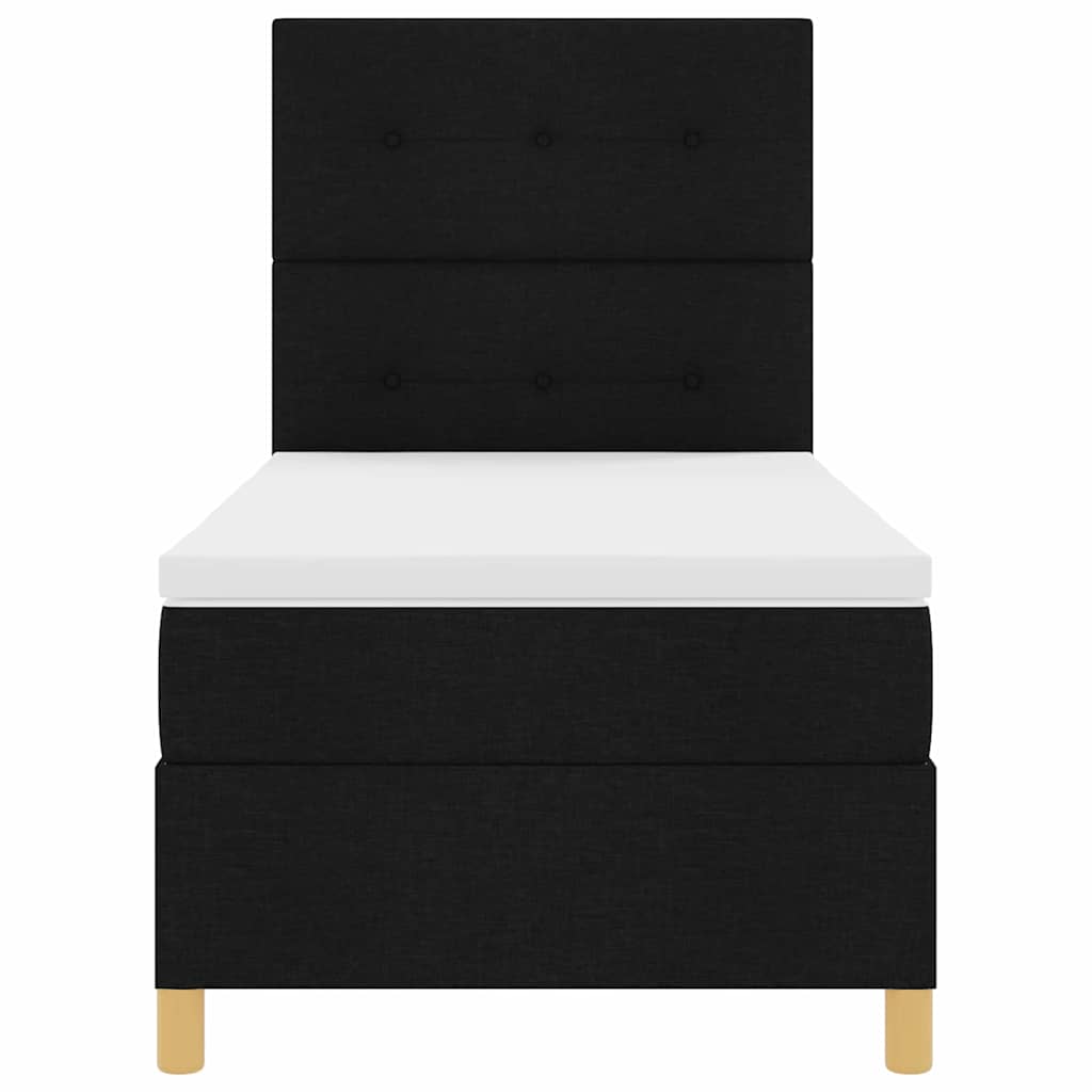 Boxspring Bed with Headboard Black 100 x 200 cm Fabric