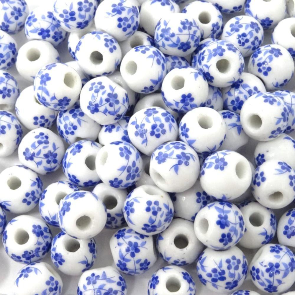 100pcs 100PCS Ceramic Beads Porcelain Spacer Beads Handmade Loose Beads  DIY Beading Crafts