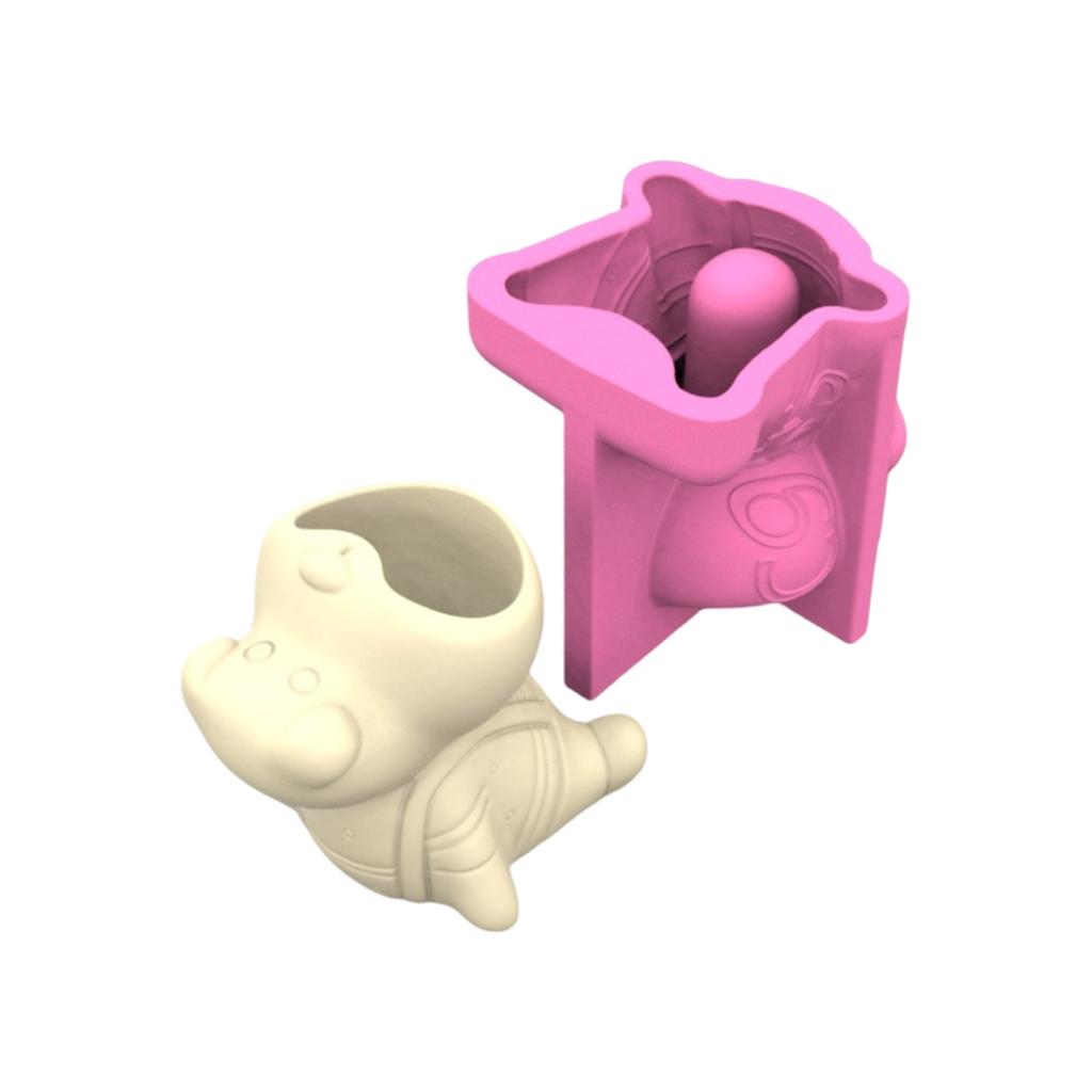 Mehrzweck-Silikonform Sukkulenten-Pflanzgefäßformen Cartoon-Tierform Weiche, leicht entformbare Formen Silikontextur