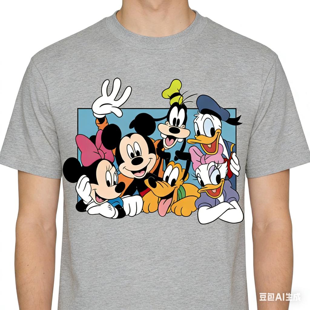 T-shirt alla moda e cool più venduta con motivo a storia di Topolino Abbigliamento T-shirt larga per adulti e bambini con girocollo