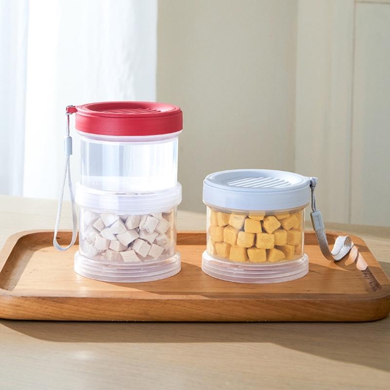 Portable Multi Layer Pet Food Organiser for Dog and Cats Travel Friendly Designs Sauce Bottle Seasoning Box