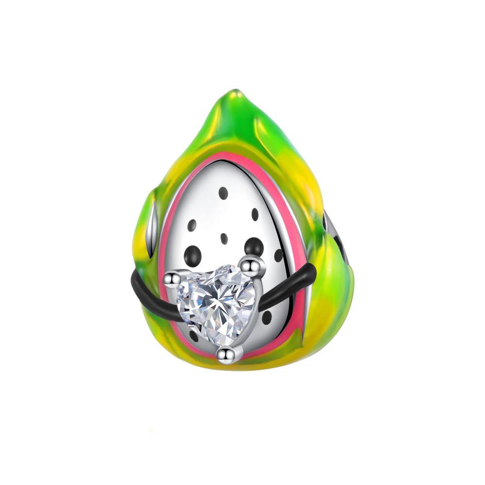 S925 Silver Avocado And Pomegranate Shaped Beads For Fruit Theme DIY Handmade Jewelry Craft Accessories