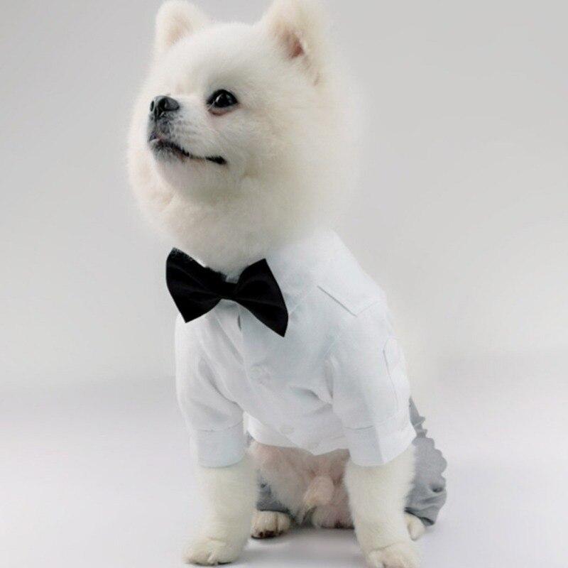 Pet Clothes Shirt Suit Waistcoat Vest For Dog Cat Puppies Wedding Party Suit Handsome Pet Dogs Outdoor Wondering Clothes