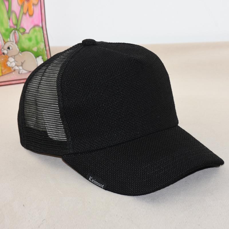 

Summer Oversize Trucker Hats Large Sun Caps Men Women Linen Baseball Cap Adjustable 56-64cm Big Head Friendly Outdoor Wear чорний