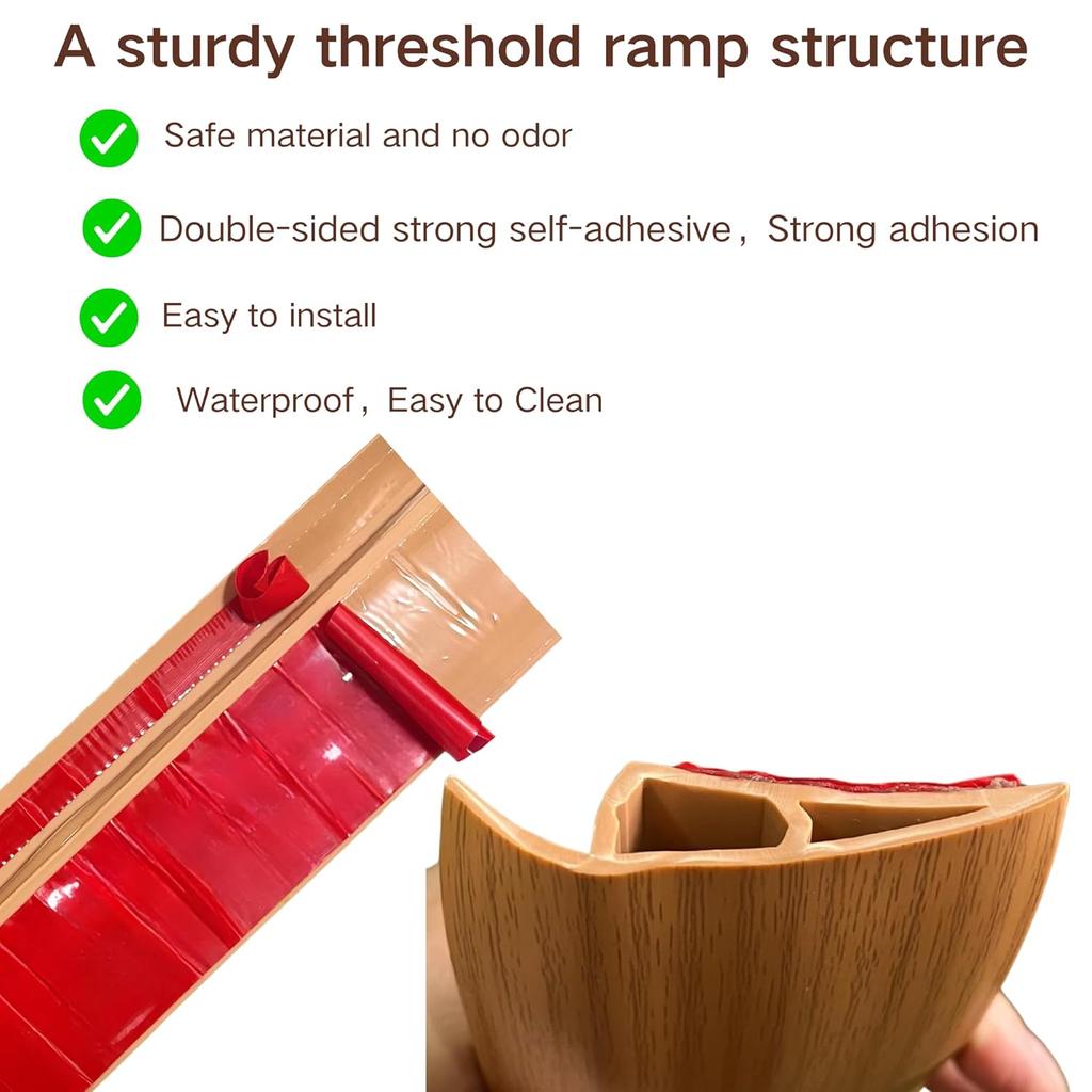 1PC 1m/39.37inch Threshold Ramps for Doorways, Rubber Threshold,Floor Transition Strip Self Adhesive,Door Threshold