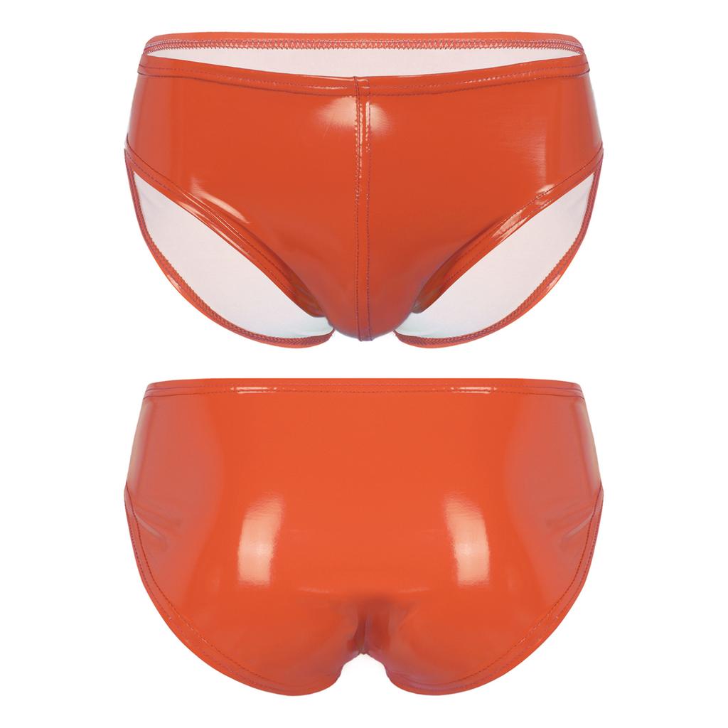 Mens Wet Look Patent Leather Briefs Underwear Male Underpants Club Pole Dancing Costume