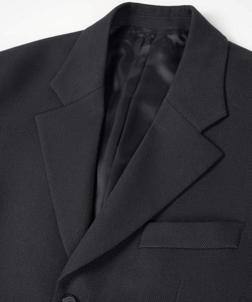 Birbante Twill 3-Button Setup Blazer Jacket - Charcoal