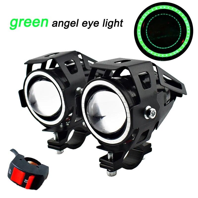 Motorcycle LED 12v 125w Headlights Car Spotlights 6000k Motorbike Work Head Lamp LED Angel Eye Lights Fog Lamp