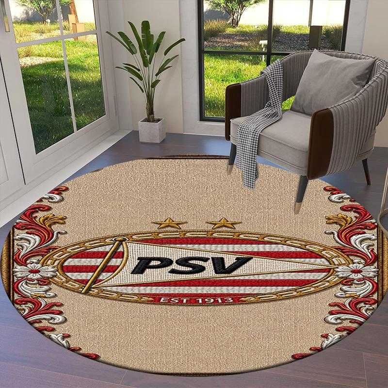 Philips Sport Vereniging Round Area Rug,Carpet Rug for Living Room Bedroom Sofa Playroom Decor,Non-slip Floor Mat