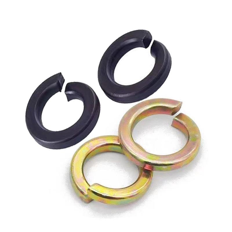 Level 8 Blackened Stainless Steel Anti-Slip Spring Washer, Japanese Standard, Sizes M6, M8, M10, M20.
