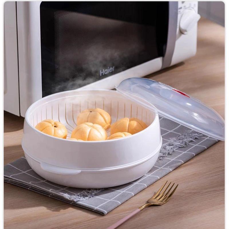 Microwave Steamer Food-grade Dish Heating Steamer Box Steamed Steamed Bun Multi-function Steamer Steamer Box