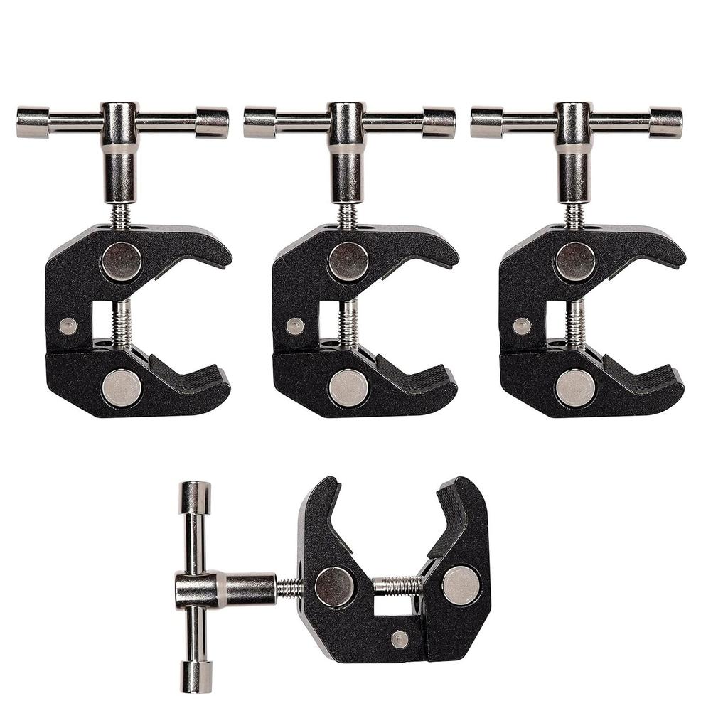 4pcs Aluminum Alloy Magic Arm Super Clamp Crab Big Pliers Clip with 1 4  3 8  Screw Hole for DSLR Camera