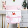 Reusable Snowman Christmas Chair Cover Elk Soft Xmas Dinner Chair Seat Cover Removable Pink Festival Table Decor Home Decoration