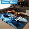 Custom Name Thunderous Warrior's Kombat Rug for Living Room, Game Rooms, Office, Bedroom, Floor Mat Playful Design, fan gifts Christmas decor