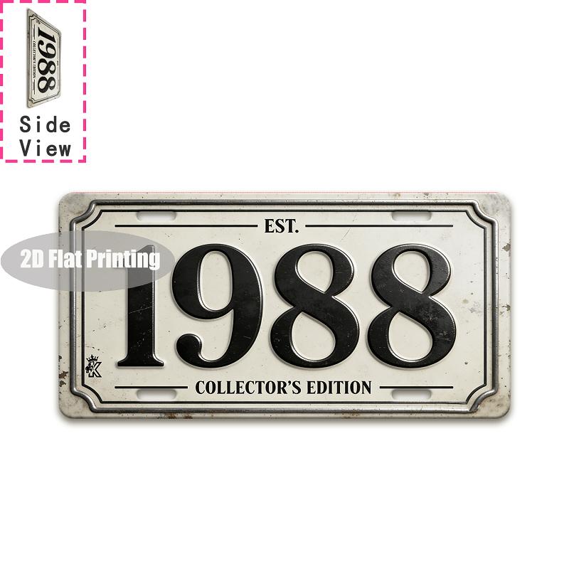 Tin Sign - Vintage Durable Metal Plaque Wall Decor, Home Office Bar Man Cave City Coordinate Birth Year License Plate Wall Art