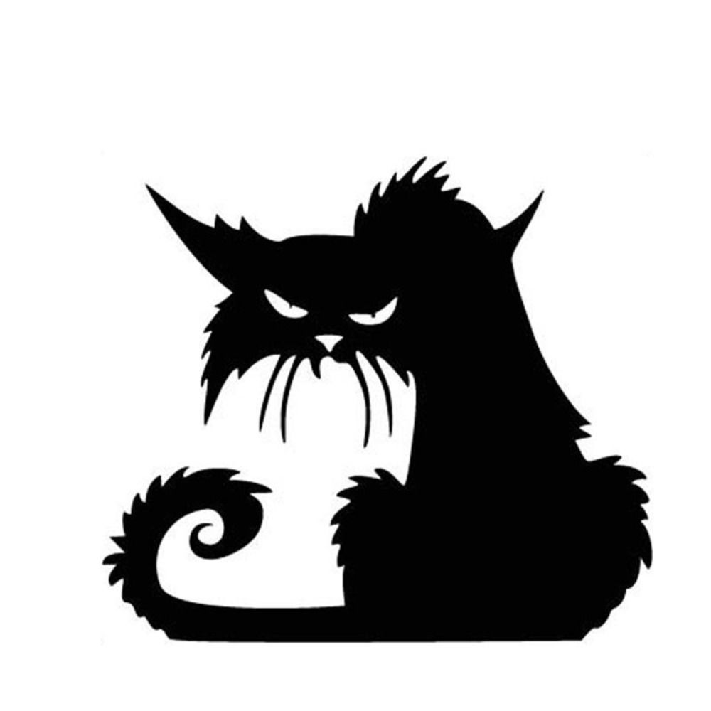 

Двусторонняя наклейка на окно с кошкой, наклейка на дверь с черной кошкой, креативная наклейка на стену, Хэллоуин чёрный
