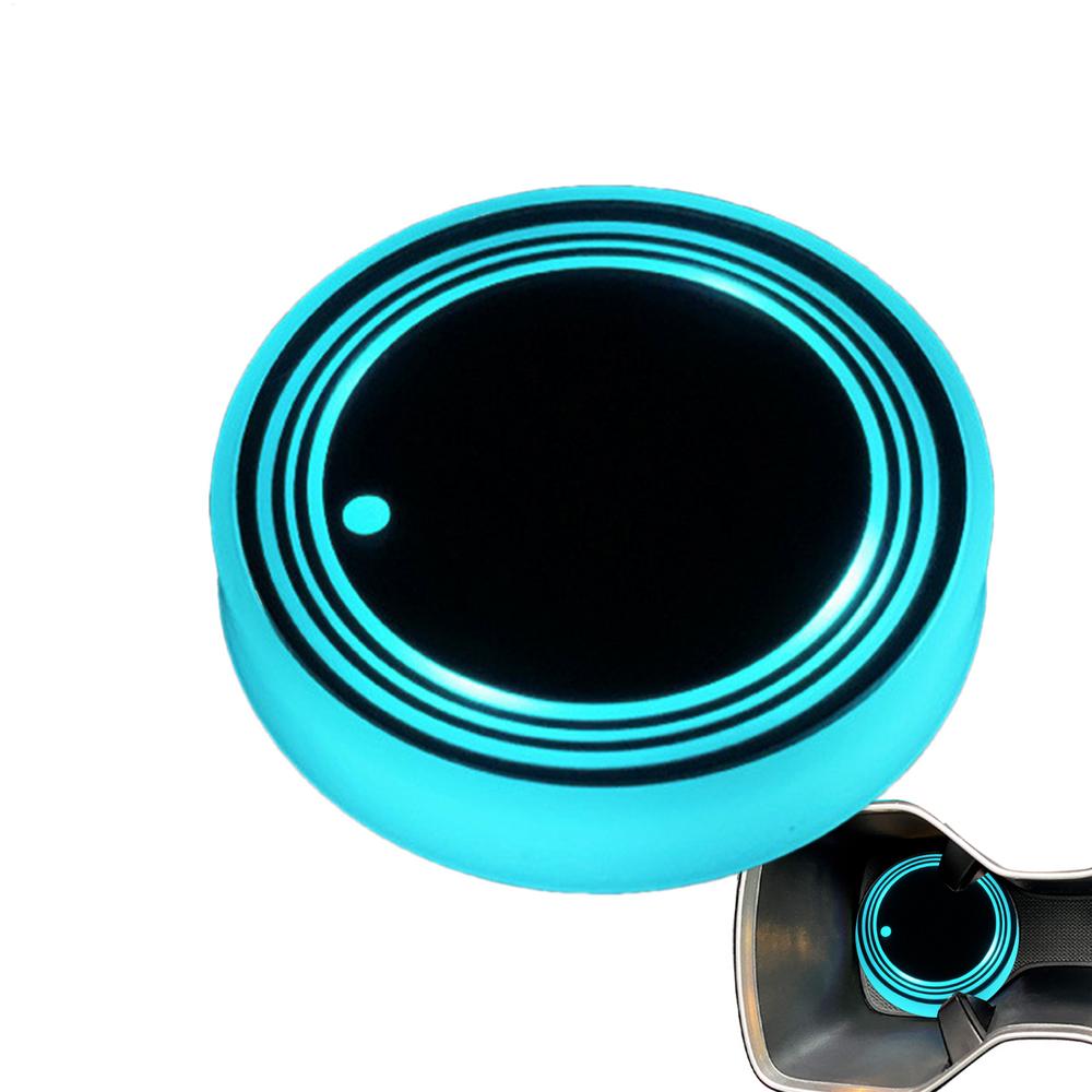 Car Cup Holder Mat USB Car Cup Coaster with LED Light Intelligent Sensor Vehicle Cup Holder Insert Coaster with Colors Changing