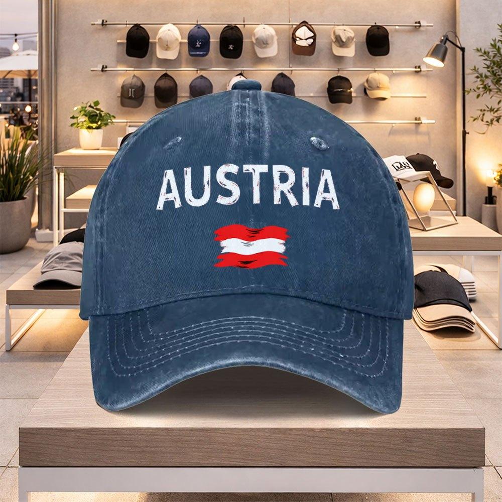 Austrian Flag Baseball Cap  Lightweight Adjustable Unisex Casual Sports Hat for Spring Summer Valentines Day