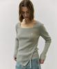 ROLAROLA Mohair Blended Button Knit Gray