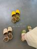 Sandals Wedge Heel Square Toe SuedeOne-Strap Slippers Women'sSummer Outdoor Wear Resort Style Simple Women's