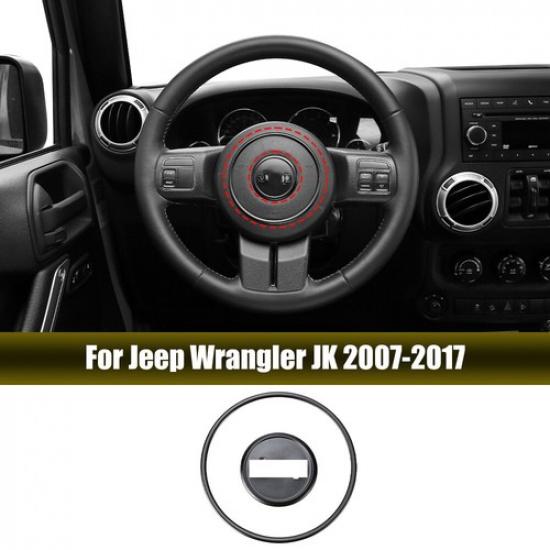 Black Steering Wheel Center Cover Trim Ring For Jeep Wrangler Compass 2011-2017