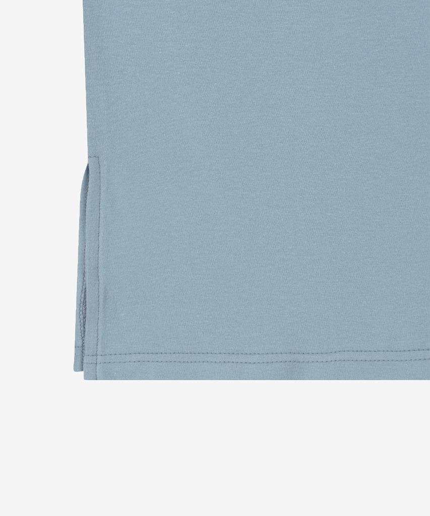 BASIKA Turtleneck Slit T-Shirt (Blue)