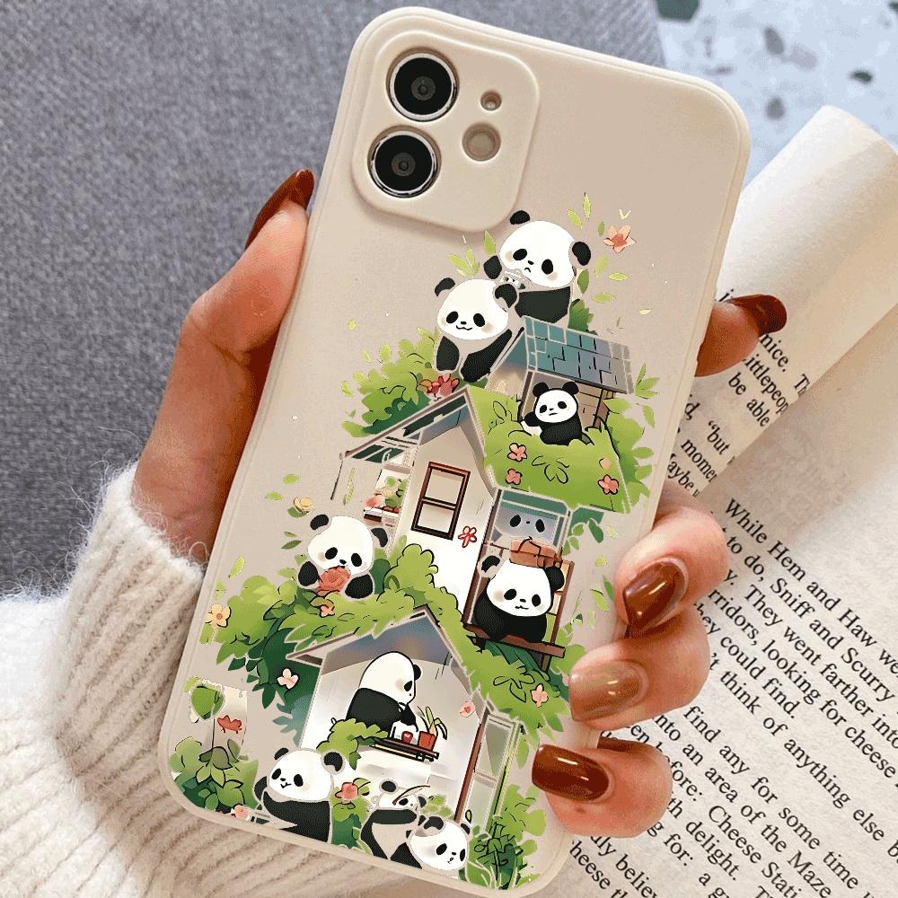 Panda silicone Phone Case for For Xiaomi Redmi Note 14 13 12 11 10 9 8 7 14 Pro Plus 4G 5G Anti-Scratch Slim Fit Trendy Cover