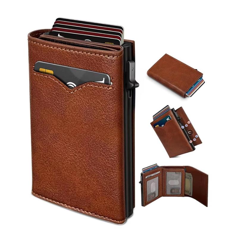 Up Wallet For Men Blocking Credit Card Holder With Clear Id Window Cash Pocket Slim Business Purse Gift