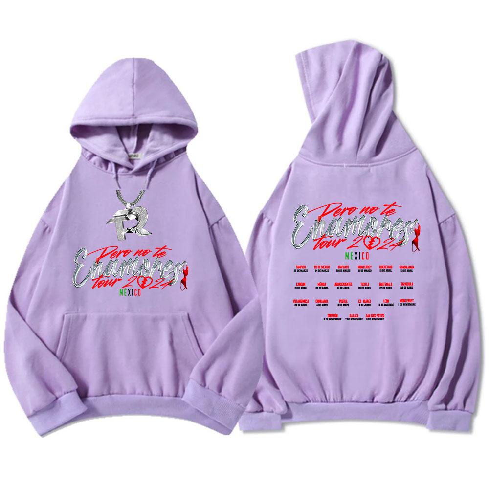 Hooded Clothing Streetwear Pero No Te Enamores Tour Fuerza Regida Hoodies Heavy Mental Fashion Graphic Sweatshirts Men Pullovers