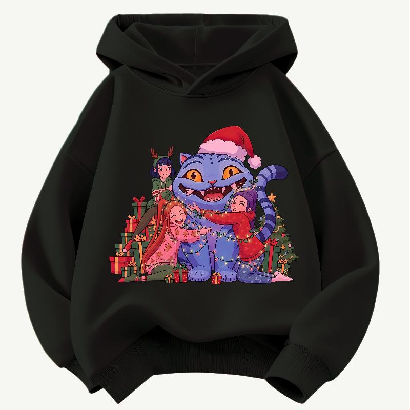 Christmas Gift KPOP Demon Hunter Children's Hoodie Boys' and Girls' Clothing Autumn and Winter Warm Children's Hooded Sweatshirt