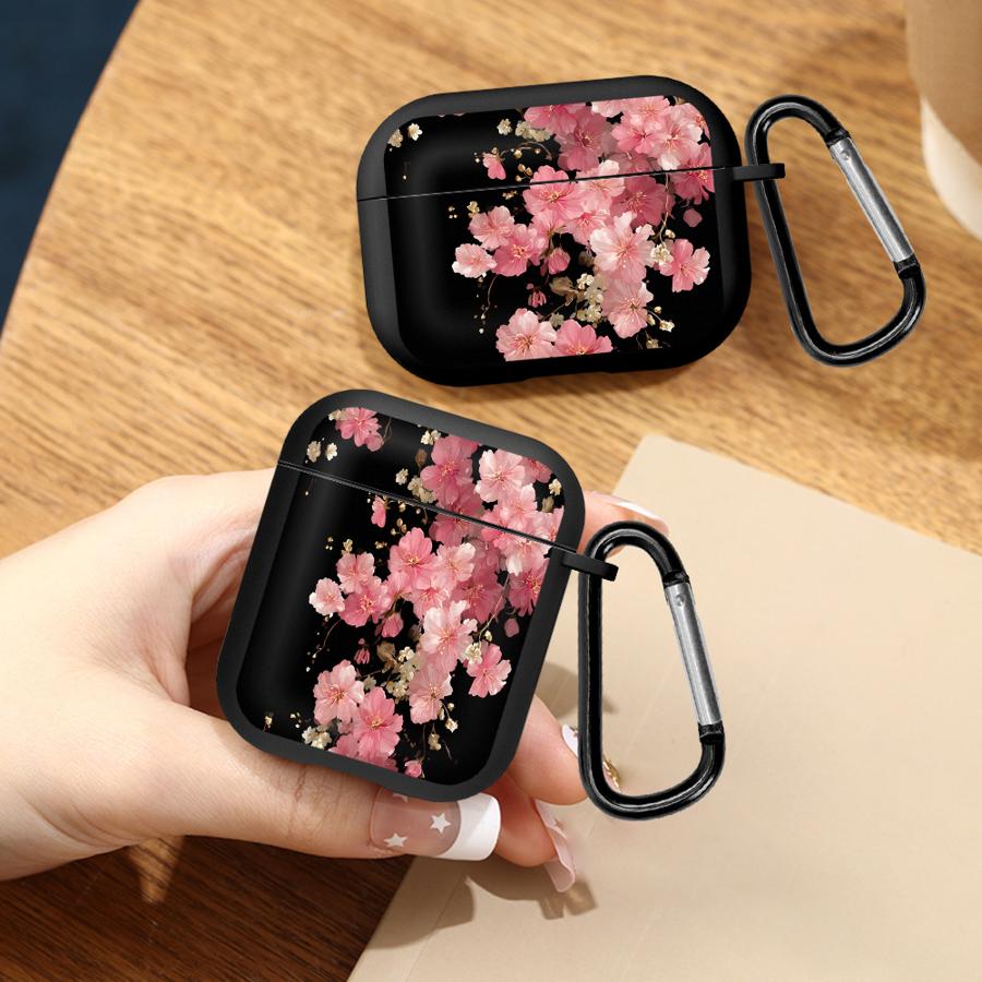 Case For Airpods Pro2 3 4 Pro3 Pro 1 2 Earphone Cases Cover Midnight Blue Flowers