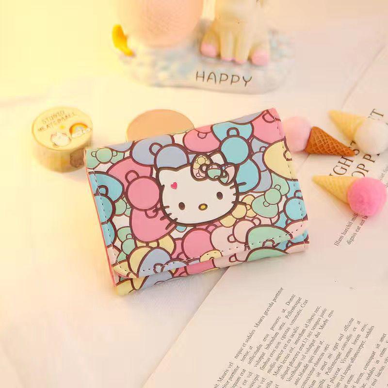 

KT Cat Wallet: Women s Short Cute Japanese Compact Ultra-Thin Folding Princess Bag