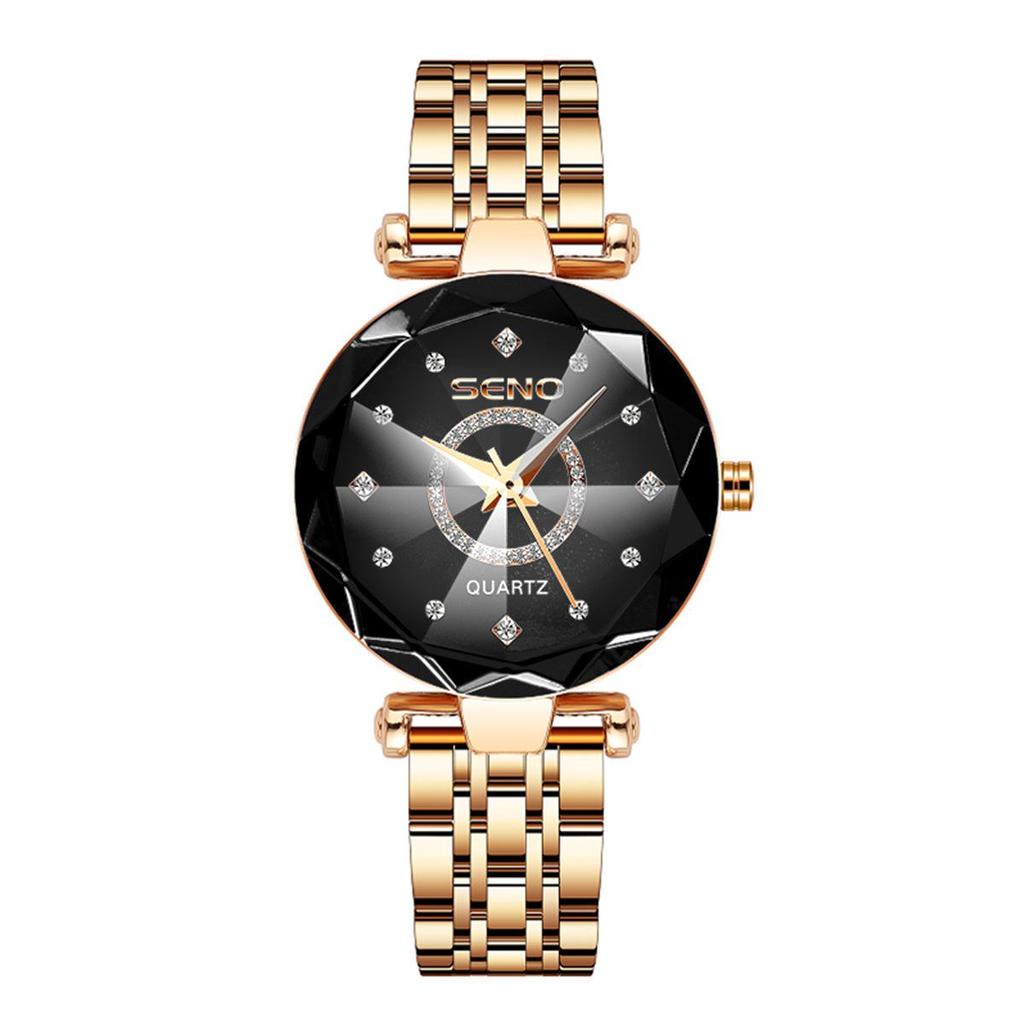 Ocean Heart Quarz Damen Diamantuhr - Stahlband, Wasserdicht