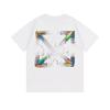 Off-White New Color Letter Arrow Pattern Round Neck Pullover Short Sleeved Men's and Women's T-shirts for Spring and Summer 2025