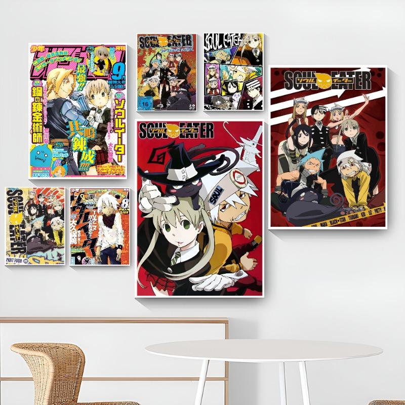 S-Soul E-Eater Anime Movie Sticky Posters Vintage Room Bar Cafe Decor Nordic Home Decor