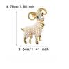 1Pcs Rhinestone Goat Animal Brooch Pins Vintage Pearl Goat Brooches For Women Friends Party Gifts Jewelry Accessories