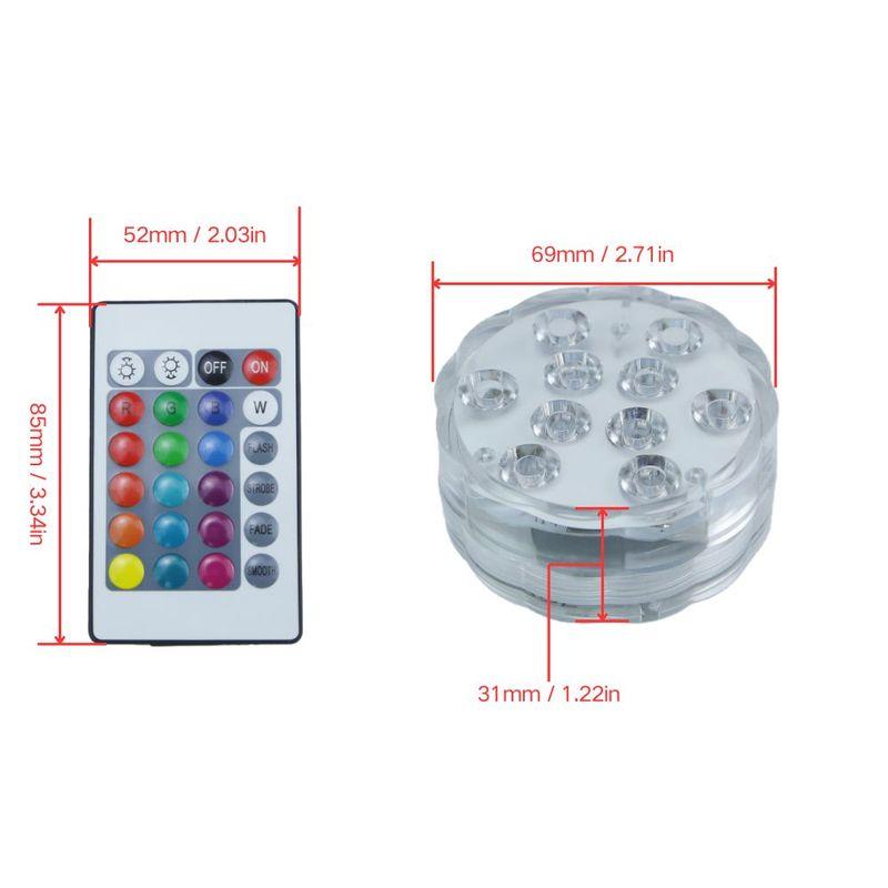 With Remote Submersible LED Light IP68 Waterproof Battery Operated For Pool Pond Bathtub Vase Party Wedding Decoration