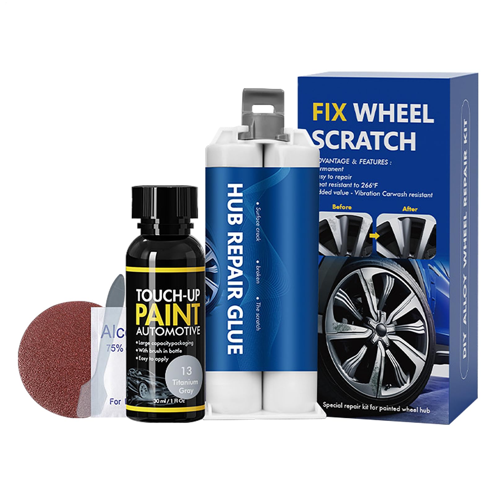 

Wheel Scratch Remover, Wheel Repair Kit, Aluminum Wheel Gully Scratch Repair, Car Wheel Scratch Please refer to the description