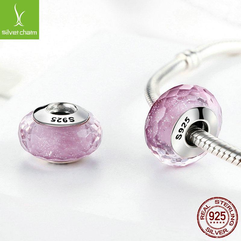 S925 Sterling Silver Bracelet with Shining Cut Glass Beads - DIY Bead Jewelry Accessories