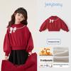 JELLYBABY Girls' Sweet Bow Plush Sweatshirt