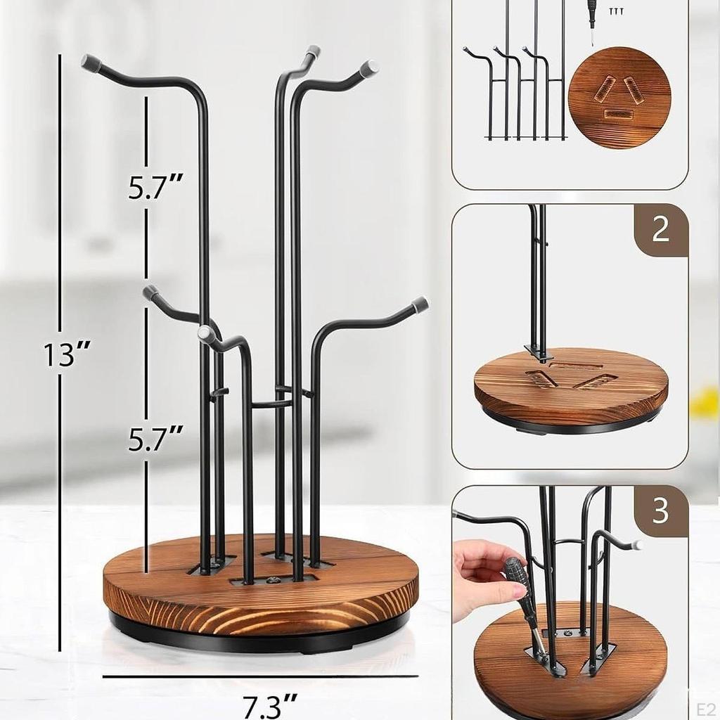 Coffee Cup Holder Mug Hanger Display Metal Rack Tree for Countertop Living