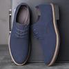 Leather Men's Frosted Casual Round Toe Shoes Men's Leather Shoes Lace Up Fashion Trend Plus Size Men's Shoes