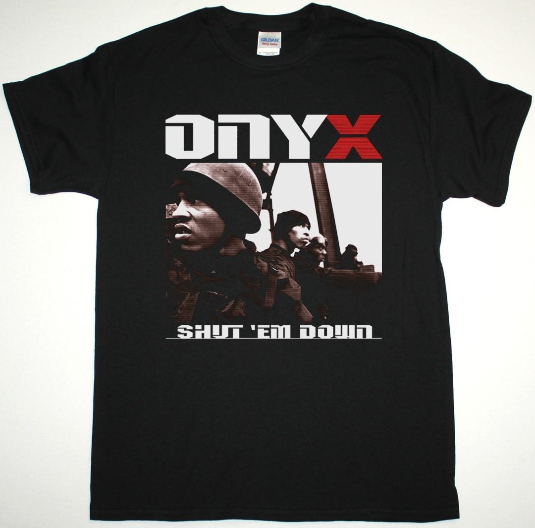 Vtg Onyx Band SHUT EM DOWN Heavy Cotton Black T Shirt For Men UR996 XL