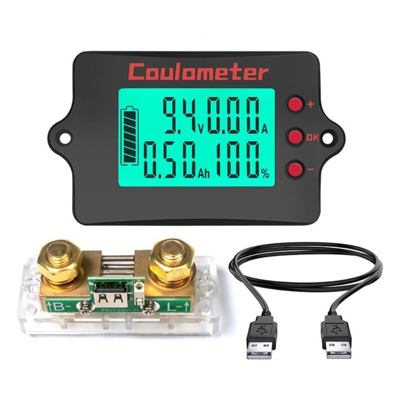 Battery Coulomb Counter Battery Charger Amp Meter Accurate Voltages Monitoring from 8V To 120V for Electric Vehicles